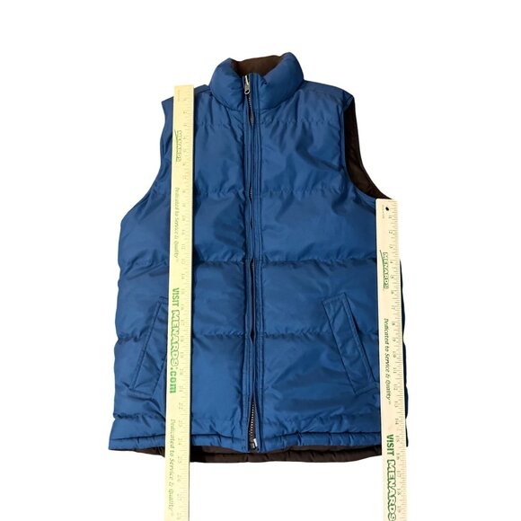 GapKids Puffer Vest Boys XXL Used Reversible Blue Brown - Picture 10 of 14